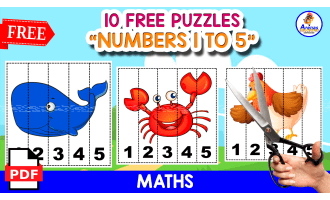 10 PUZZLES OF ANIMALS | NUMBERS 1 TO 5