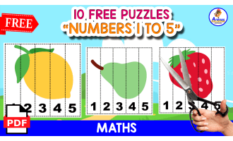 10 PUZZLES OF NUMBERS 1 O 5 | FRUITS ICONS