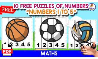 10 PUZZLES OF NUMBERS 1 TO 5 | SPORTS THEMED