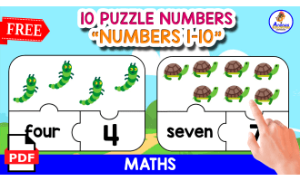 10 PUZZLES OF THE NUMBERS 1 TO 10 | ANIMALS ICONS