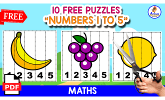 10 PUZZLES OF THE NUMBERS 1 TO 5 | FRUITS THEMED