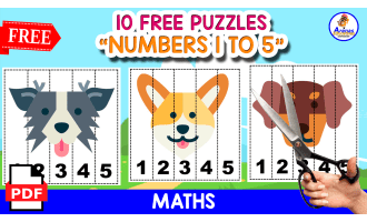 10 PUZZLES OF THE NUMBERS | DOG THEMED