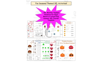 10 SEL Monthly Themed Activities SEL Coloring Pages, SEL worksheets