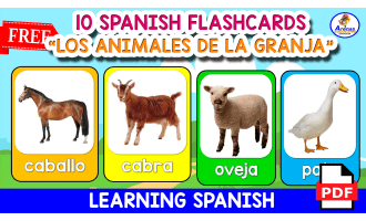 10 SPANISH FLASHCARDS | "Los animales de la granja"