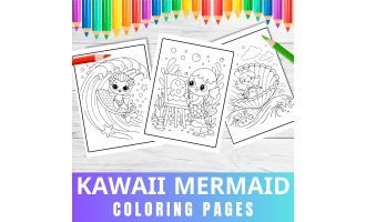 100 Cute Kawaii Mermaid Coloring Pages for Kids