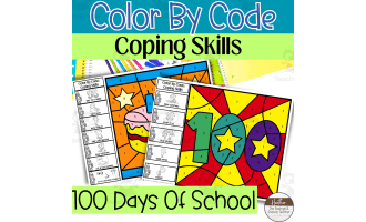100 Days of School Color By Code Coping Skills Activities