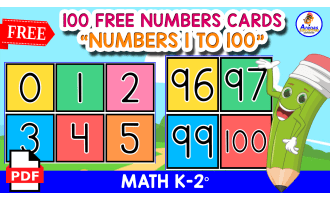 100 FREE NUMBERS FLASHCARDS | Color Version 1 to 100