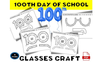 100th Day Of School Glasses Craft - 100 DAYS SMARTER GLASSES