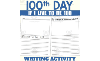 100th Day of School Writing Prompt - If i live to be 100