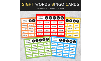 10th 100 Fry Sight Words: Bingo Cards