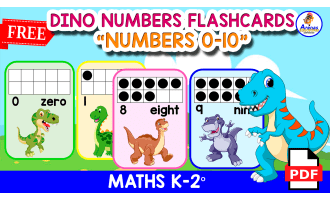 11 FREE FLASHCARDS OF THE NUMBERS | Numbers 0 to 10 DINOSAUR THEME