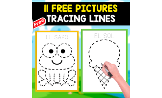11 FREE PICTURES FOR TRACING LINES | SPANISH WORDS