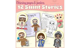 12 Catholic Saint Stories Coloring Pages & Posters