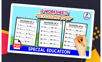 Division Worksheets for the Tables 1 to 12