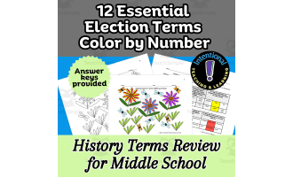 12 Essential Election Terms for Middle School Review- Color by Number