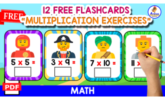 12 FLASHCARDS WITH MULTIPLICATION EXERCISES | LEGO THEMED