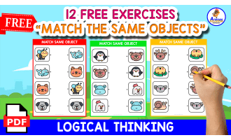 12 FREE EXERCISES OF MATCHING IMAGES | NATURE THEMED