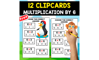 12 FREE MULTIPLICATION CLIP CARDS | BY 6