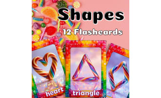 12 Shapes Flashcards • Vibrant Cards for Home and School