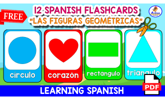 12 SPANISH FLASHCARDS | "Las figuras geométricas"