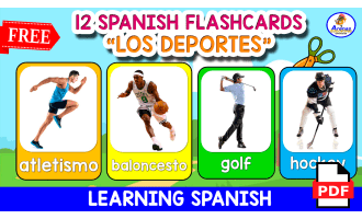 12 SPANISH FLASHCARDS | "Los deportes"