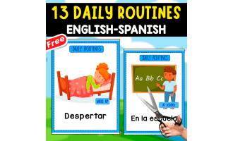 13 DAILY ROUTINES | ENGLISH-SPANISH FLASHCARDS