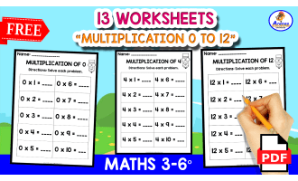 13 MULTIPLICATION WORKSHEETS | Tables 0 to 12