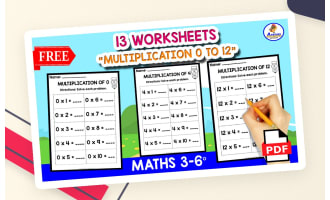 13 MULTIPLICATION WORKSHEETS | Tables 0 to 12