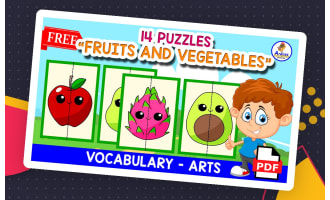 14 FREE PUZZLES FOR KIDS | Fruits and Vegetables