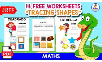 14 FREE WORKSHEETS | TRACING THE SHAPES IN SPANISH