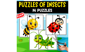 14 FUNNY PUZZLES OF INSECTS | FOR KIDS