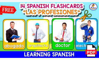 14 SPANISH FLASHCARDS | "Las Profesiones"