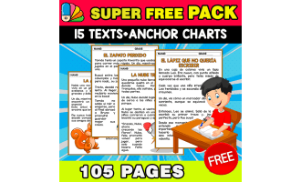 15 FREE SPANISH TEXT + ANCHOR CHARTS | SUPER FREE PACK