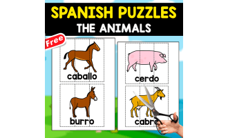 16 FREE SPANISH PUZZLES | THE ANIMALS