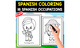 16 SPANISH OCCUPATIONS | FREE COLORING SPANISH BOOK