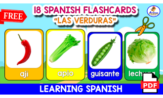 18 SPANISH FLASHCARDS | "Las Verduras"
