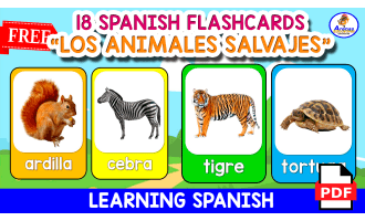 18 SPANISH FLASHCARDS | "Los animales salvajes"
