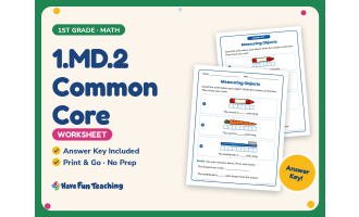 1.MD.2 Common Core Worksheet – 1st Grade Measurement Practice