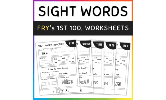 1st 100 Fry Sight Words Worksheets & Activities, #61-70, SET 1