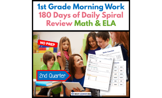 1st Grade Morning Work | 180 Days Review | Math & ELA | 2nd Quarter