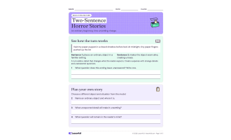 2-Sentence Horror Stories Writing Activity FREEBIE
