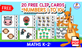 20 CLIP CARDS FOR COUNTING NUMBERS 1 TO 10 | Nature Themed