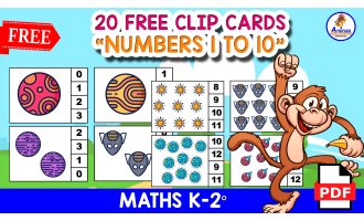 20 Count and Clip Cards | COUNTING 1 TO 10 | Universe Themed