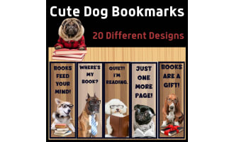 20 Cute Dog Bookmarks (20 Pages)