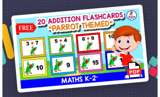 20 FREE ADDITION FLASHCARDS | Parrot Themed