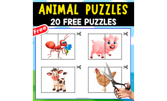 20 FREE ANIMALS PUZZLES FOR KIDS | FUNNY ACTIVITY