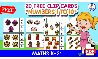 20 FREE CLIP CARDS | COUNTING 1 TO 10 WITH FOOD