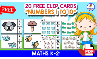 20 FREE CLIPCARDS WITH ANIMALS | Counting 1 to 10