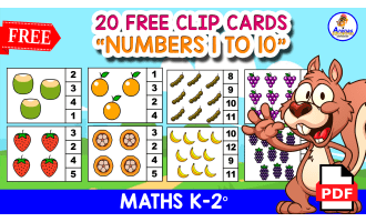 20 FREE COUNT AND CLIP CARDS | Fruits Themed 1 to 10