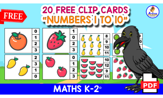 20 FREE COUNT AND CLIP CARDS | Numbers 1 to 10 Fruit THEMED